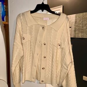 Cream Cable Knit Sweater